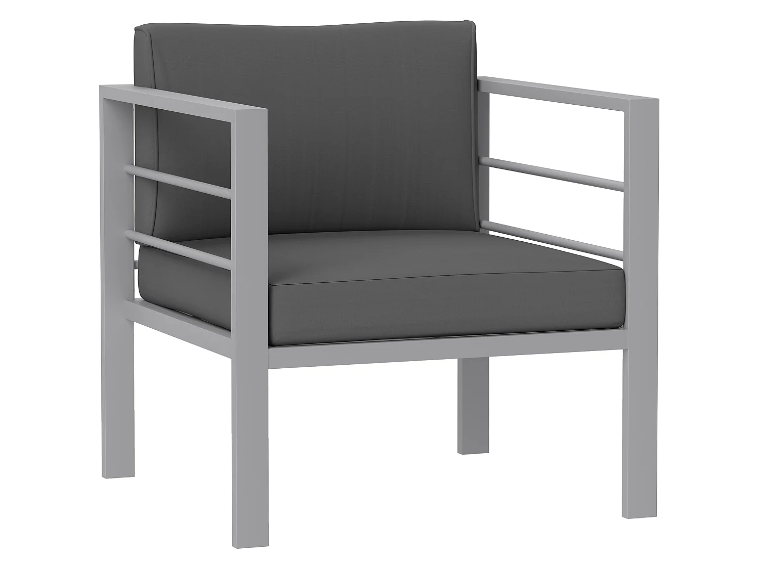 Movitte Charcoal Grey Single Outdoor Sofa with Cushions