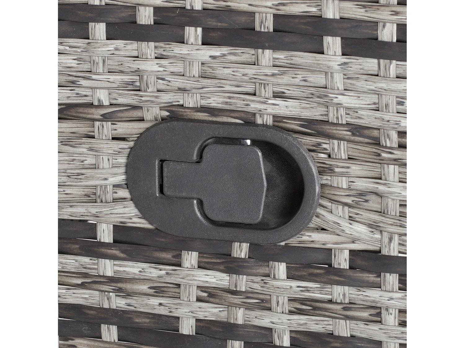 Nodika Grey PE Rattan 2 Seater Outdoor Bistro Set with Reclining Armchairs and Two Tier Table