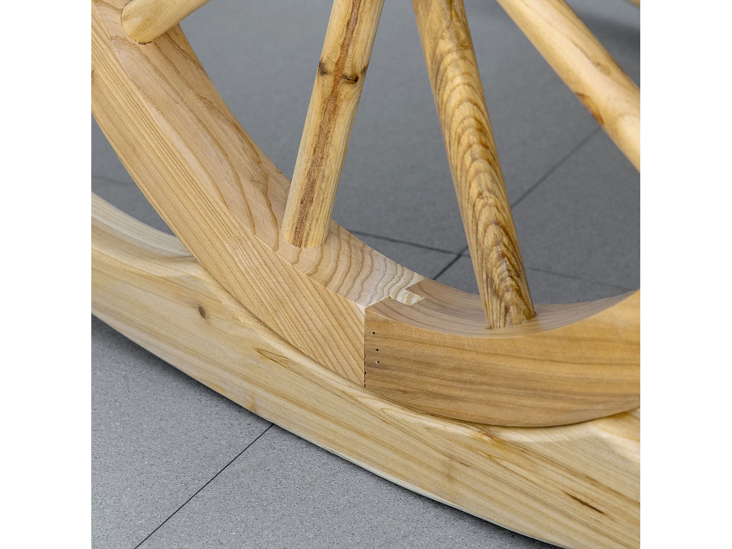 Bamo Set of 2 Natural Fir Wood Rocking Adirondack Chairs with Reclining Back