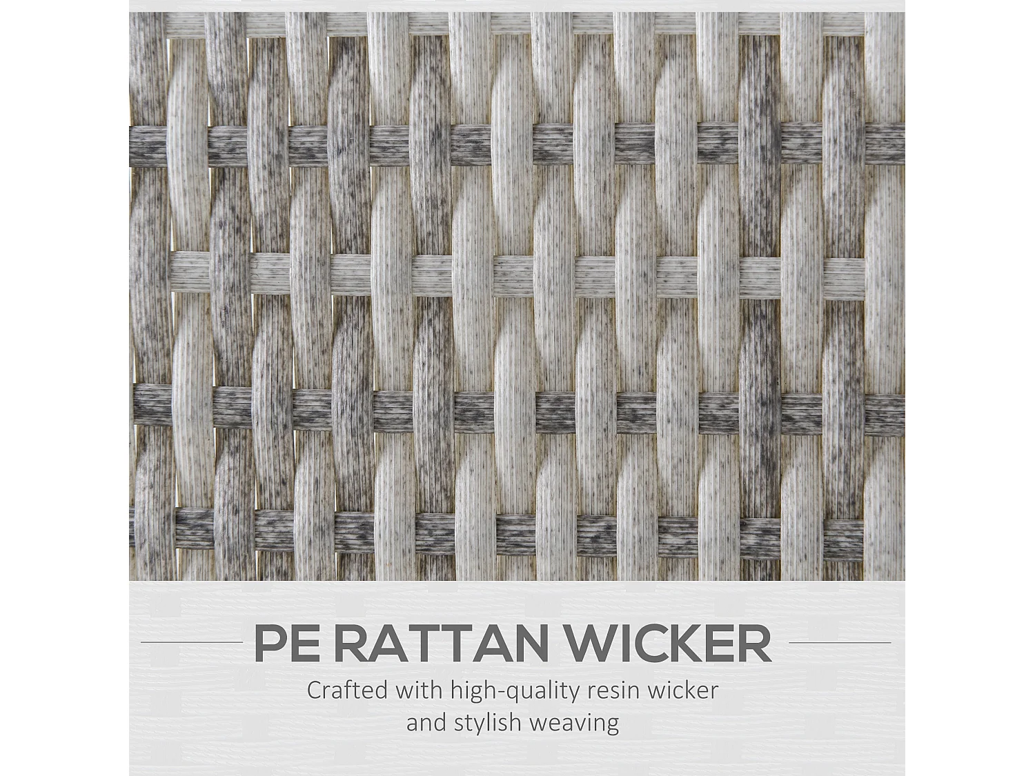 Karettano Grey Rattan Outdoor Armchair with Cushions and Armrests