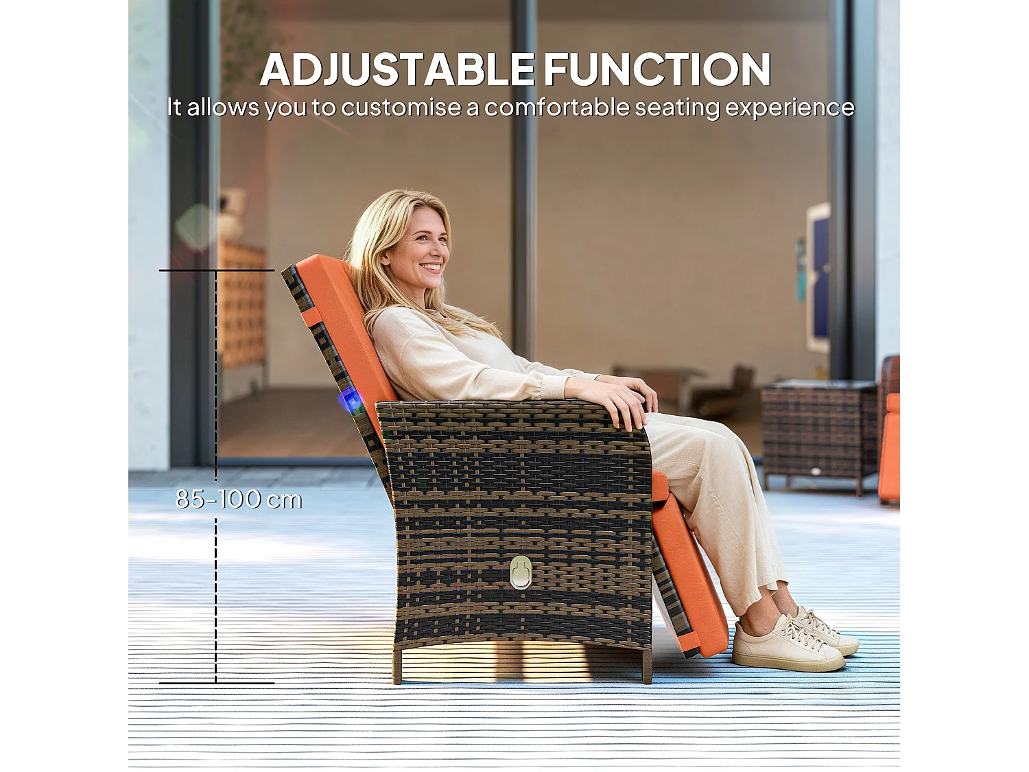 Haridi 3 Piece Rattan Bistro Set in Mixed Brown and Orange