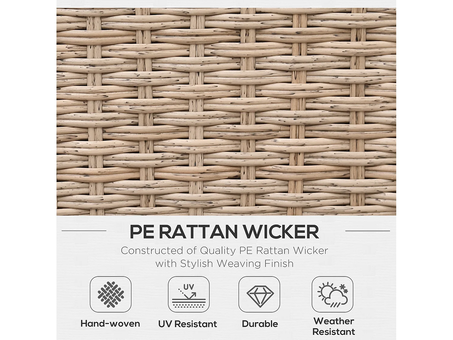 Repa 5 Seater Beige PE Rattan Garden Corner Sofa Set with Side Trays and Coffee Table