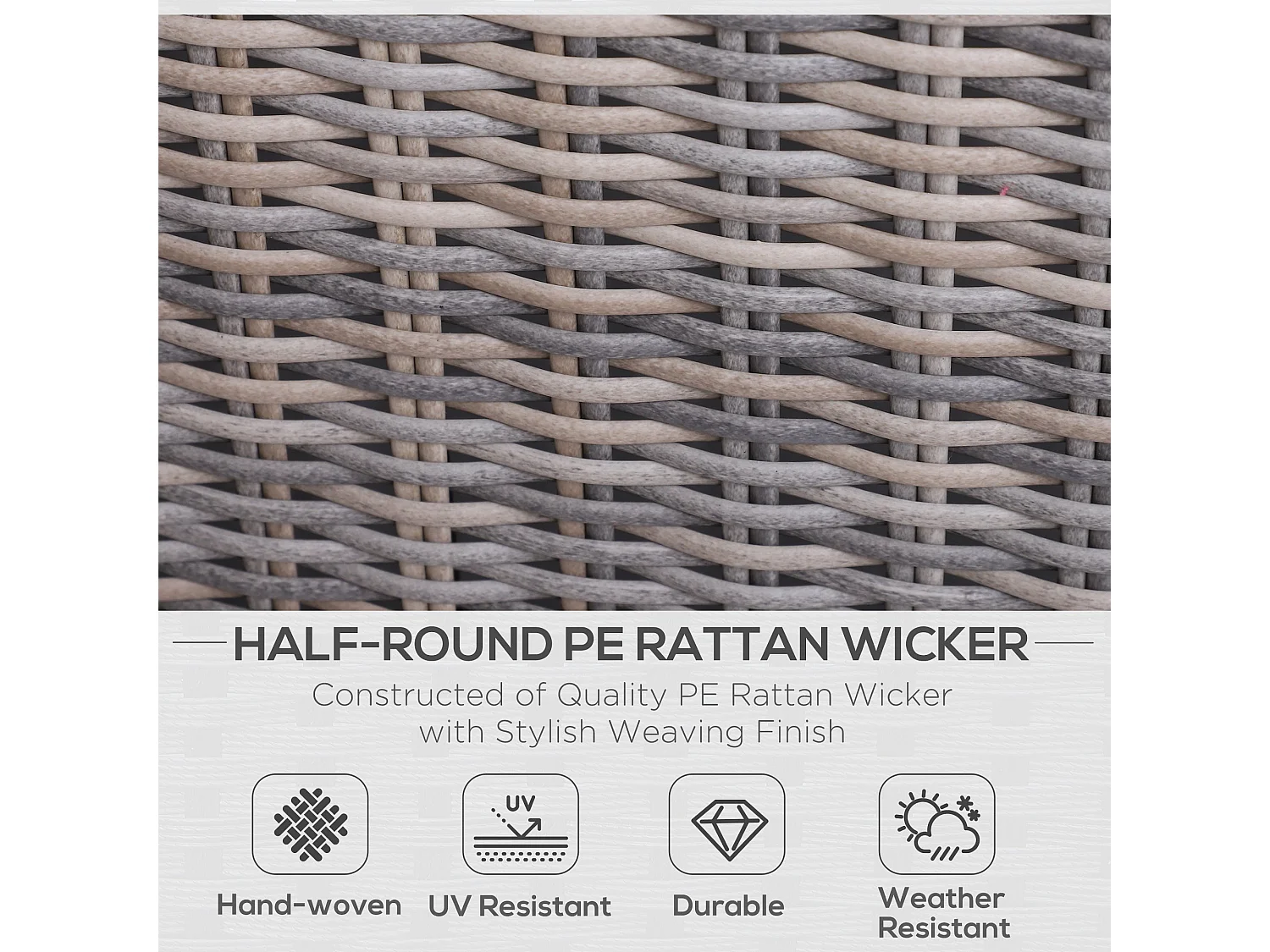 Vapa Faux Rattan Mixed Brown 5‑Piece Outdoor Bistro Set with Glass Table
