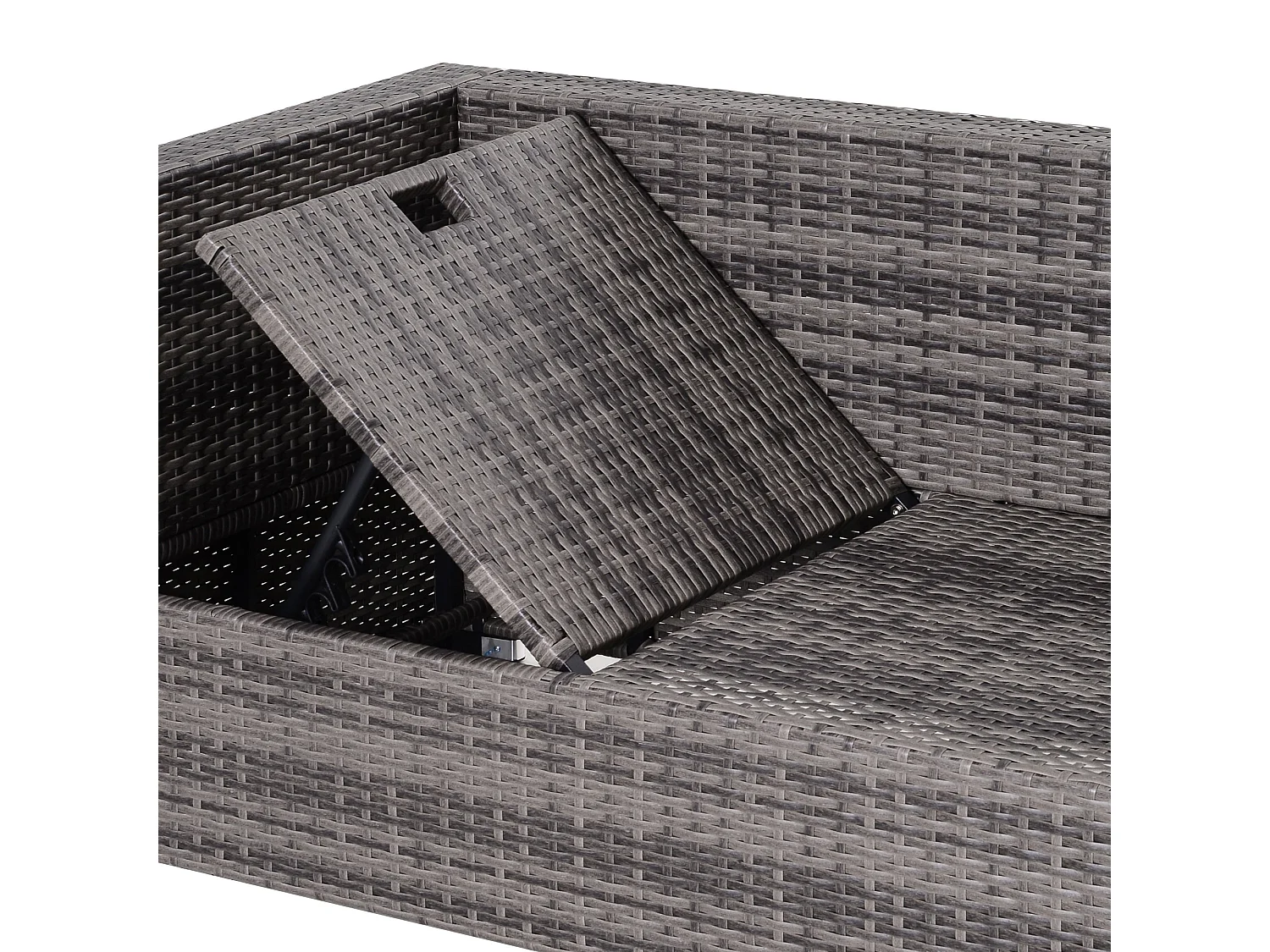 Sevafa Grey Rattan L Shaped Outdoor Corner Sofa Set with Cushions and Coffee Table