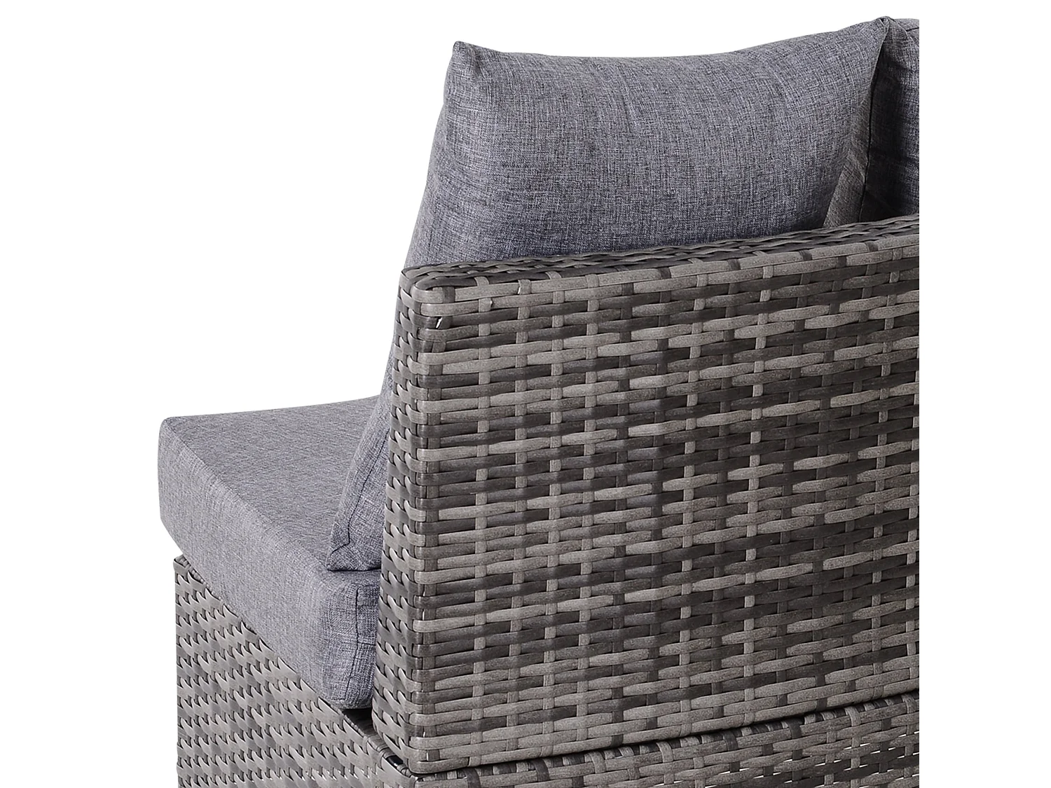 Reka Grey 5 Seater Half Round Rattan Outdoor Sofa Set with Coffee Table