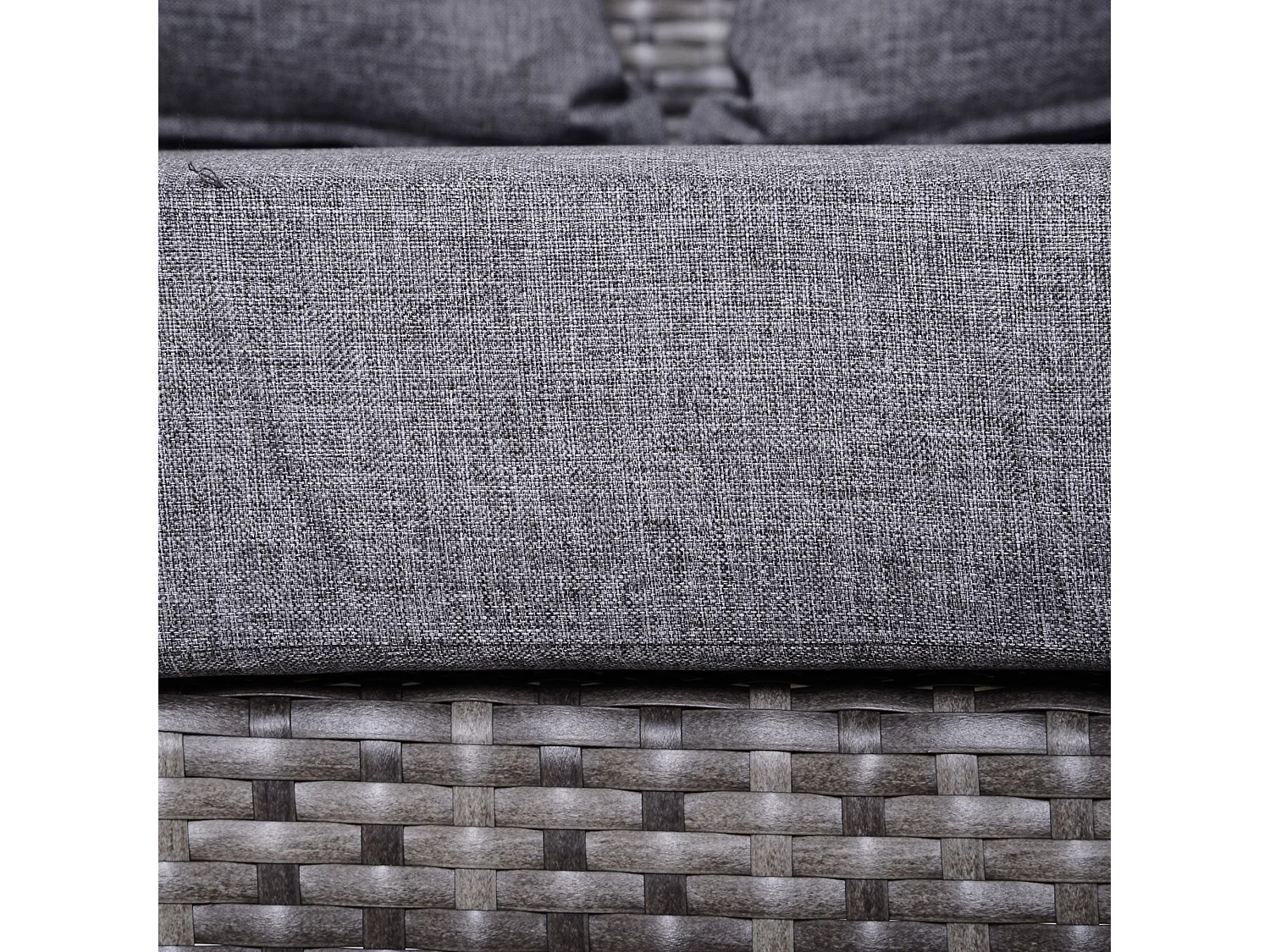 Reka Grey 5 Seater Half Round Rattan Outdoor Sofa Set with Coffee Table