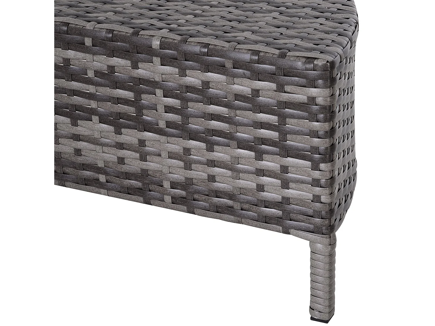 Reka Grey 5 Seater Half Round Rattan Outdoor Sofa Set with Coffee Table