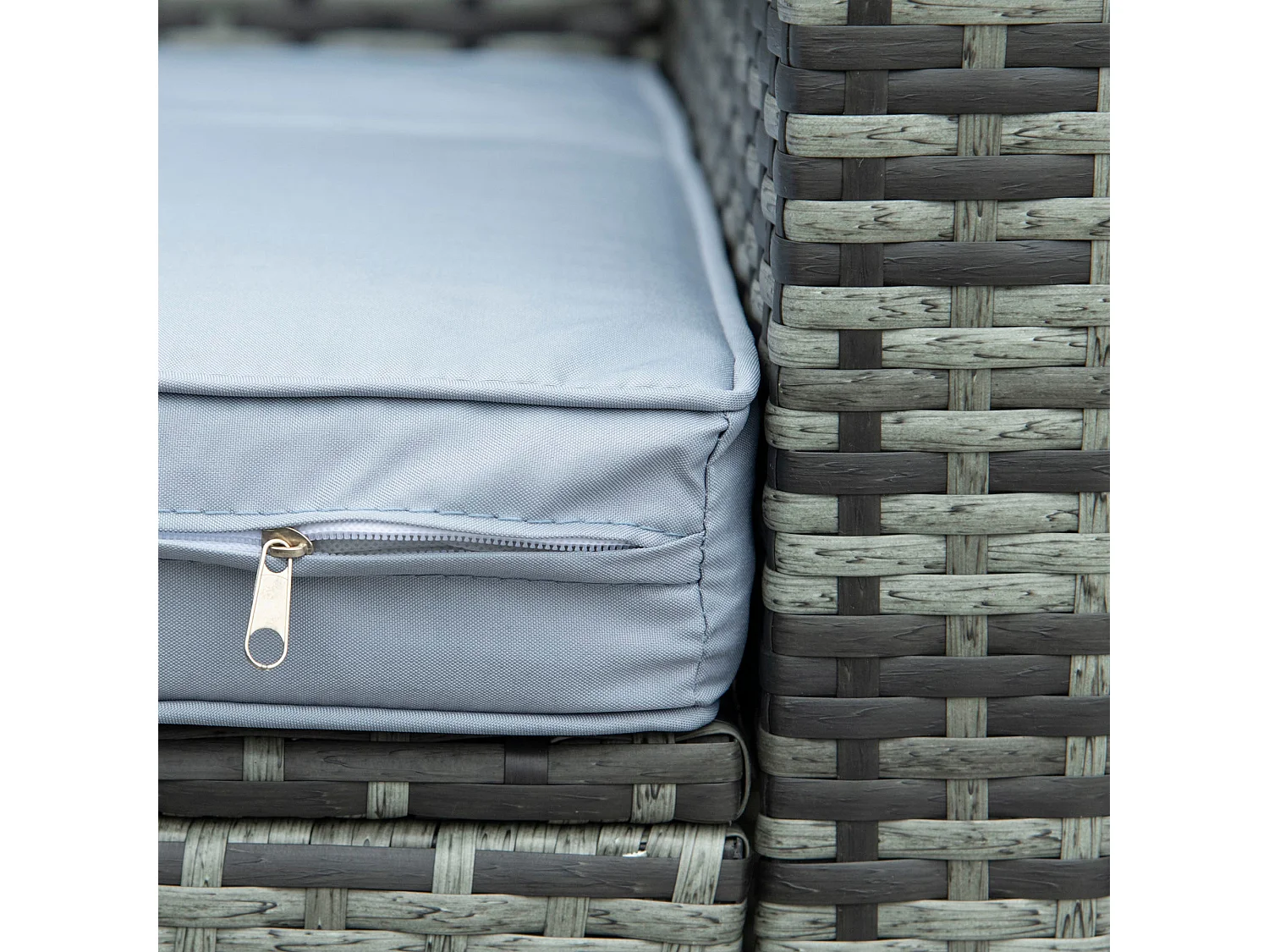Kabaco Grey Faux Rattan 4 Piece Outdoor Sofa Set with Cushions