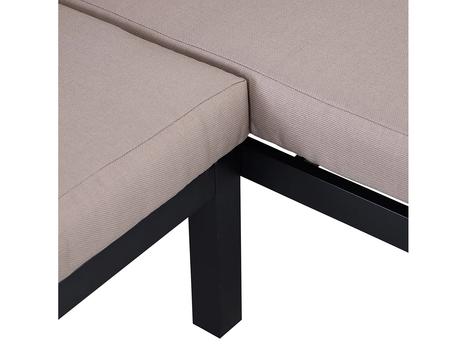 Maha 3 Piece Corner Garden Sofa Set with Chaise Coffee Table and Built In Side Tables