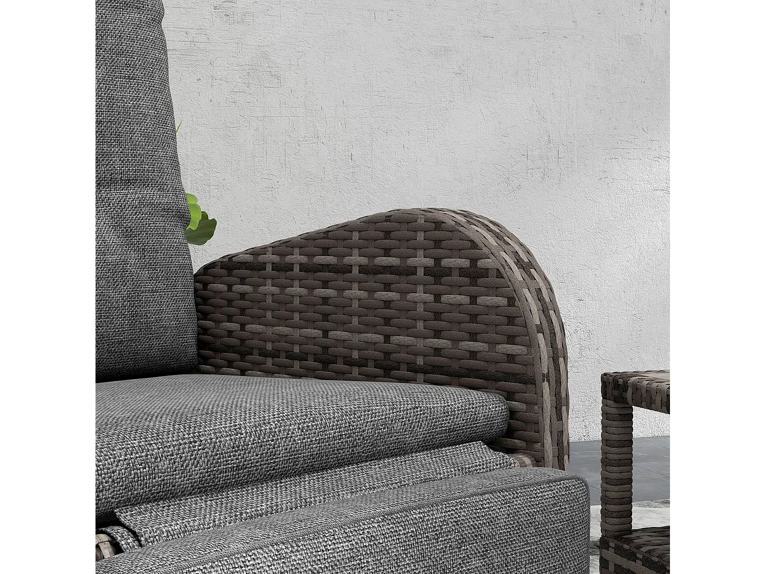 Elcoto 2 Seater Outdoor Rattan Chaise Lounge Set with Fabric Cushions