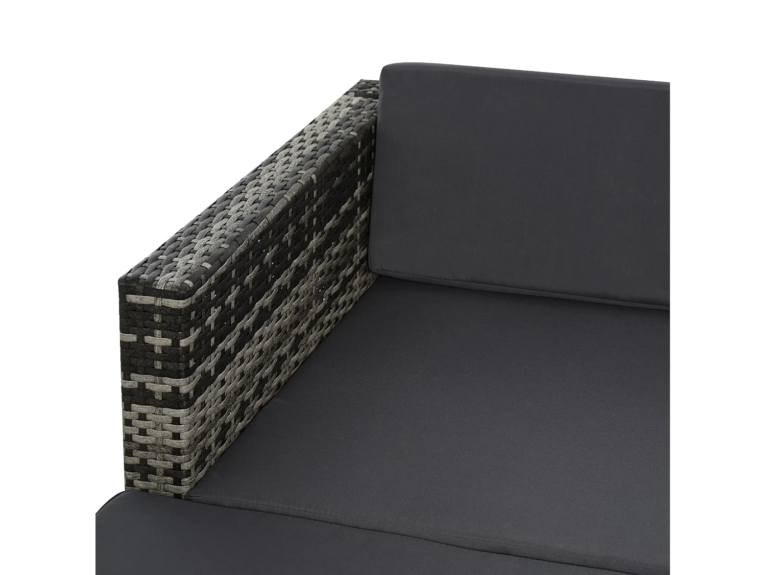 Eltami 4 Seater Modular Rattan Outdoor Sectional Sofa Set Grey