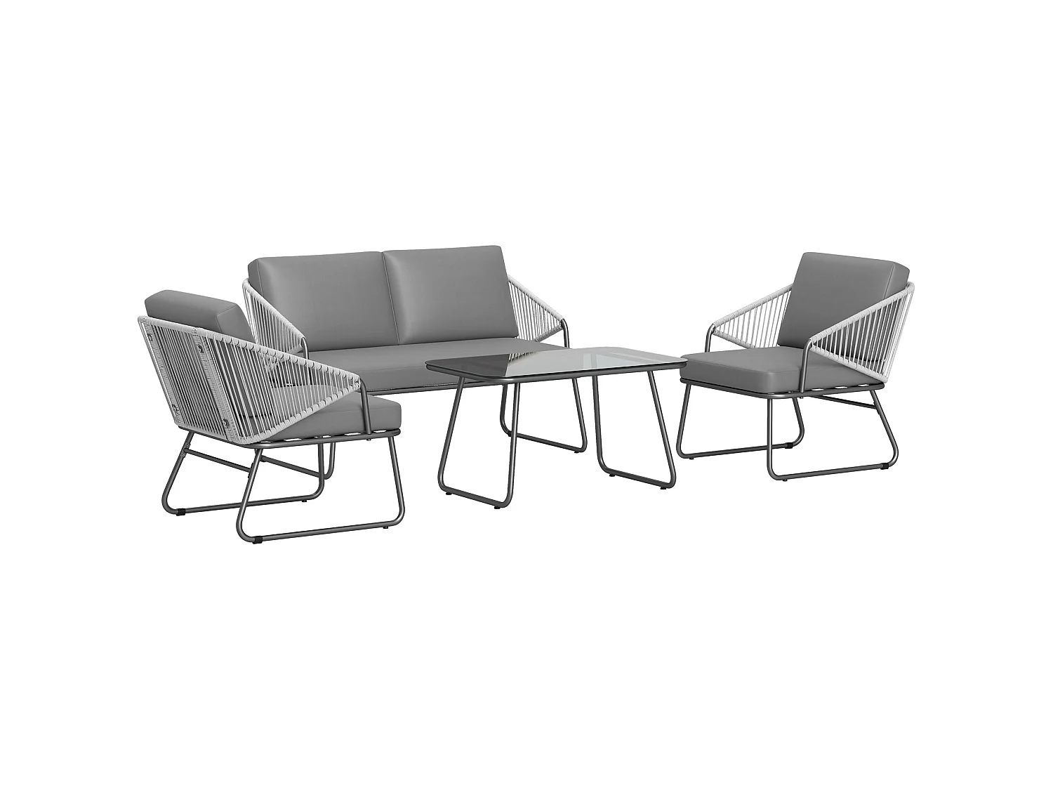 Yoma Grey 4 Seater Rattan Outdoor Sofa Set