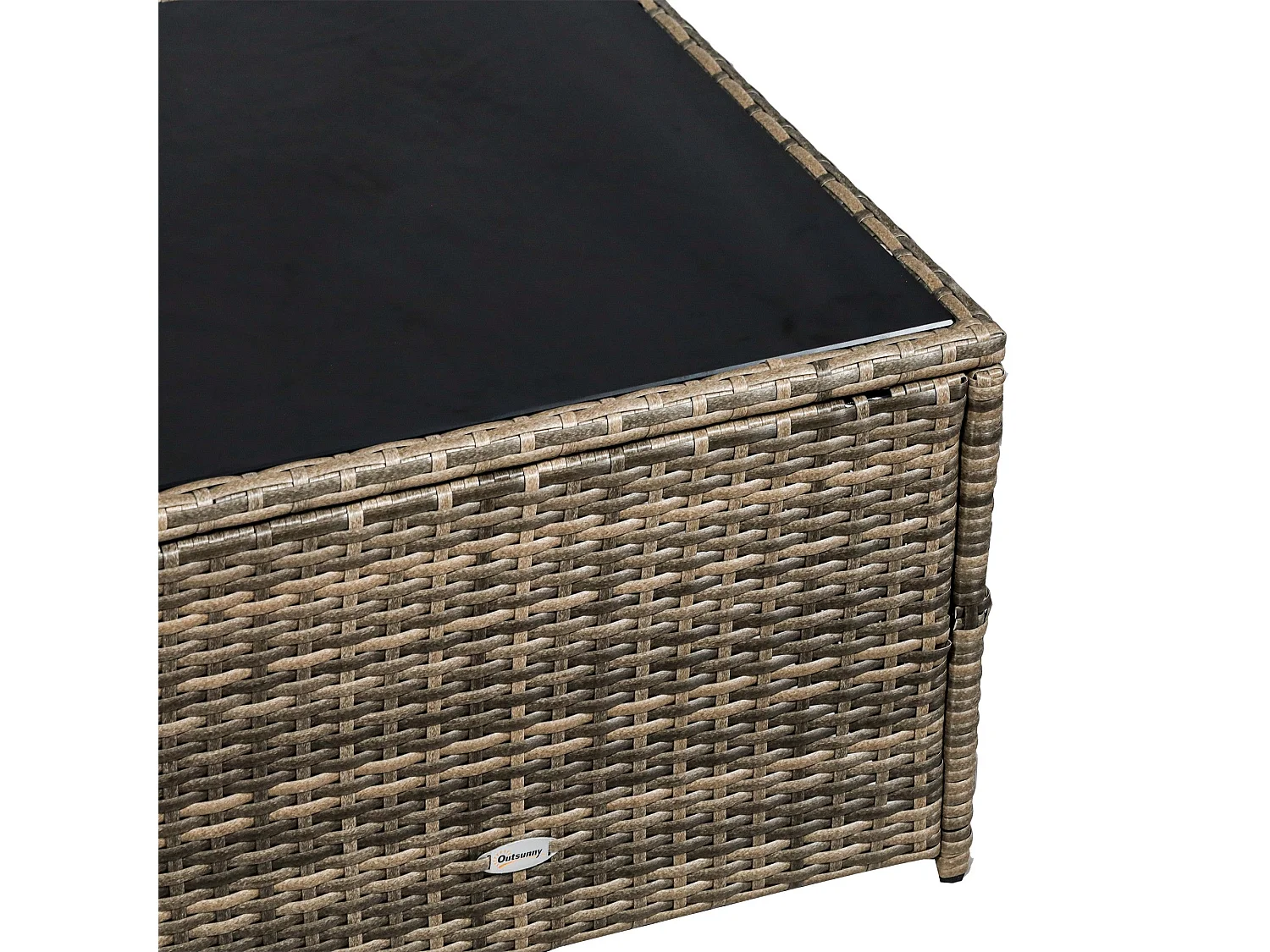 Lofa 6 Seater Modular Rattan Corner Sofa Set with Cushions and Glass Coffee Table