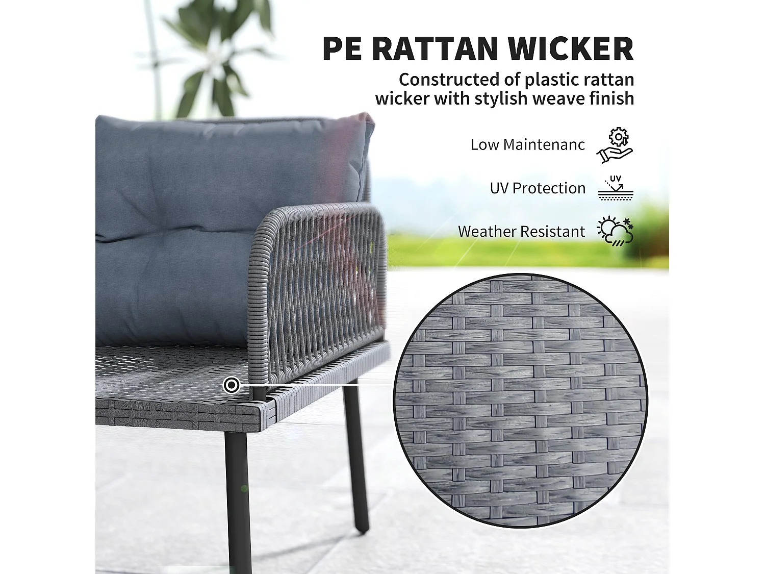 Relu 8 Seater Modular Rattan Corner Sofa Set with Tempered Glass Coffee Table