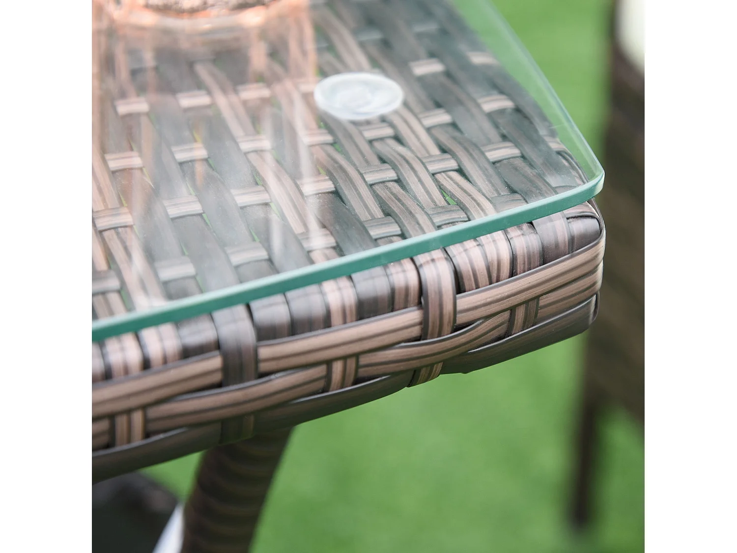 Lovi 3 Piece Brown Rattan Bistro Set with Cushions