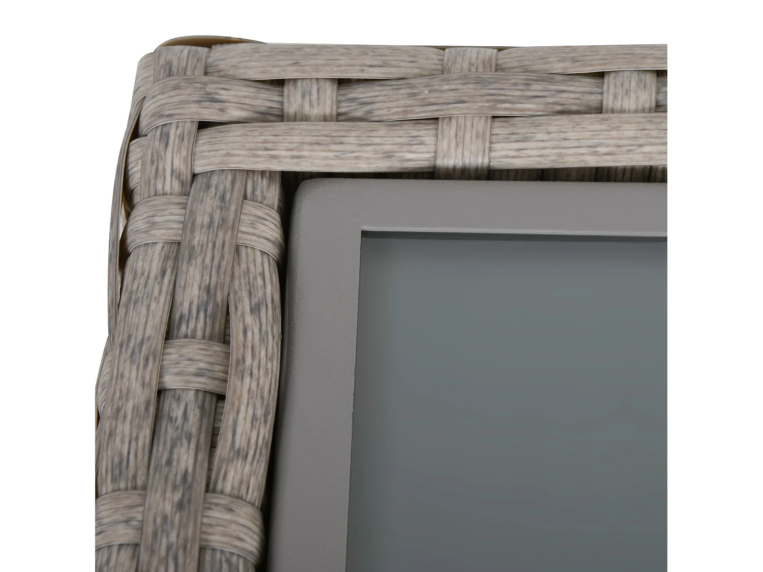 Samilo 4 Seater Grey Rattan Garden Sofa Set with Storage and Glass Coffee Table