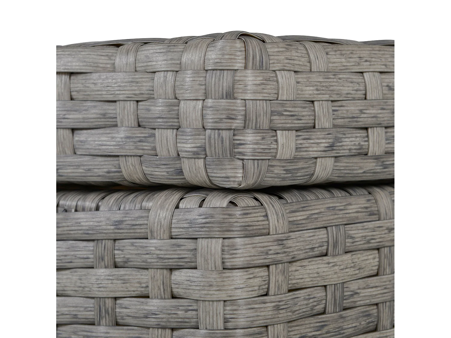 Samilo 4 Seater Grey Rattan Garden Sofa Set with Storage and Glass Coffee Table