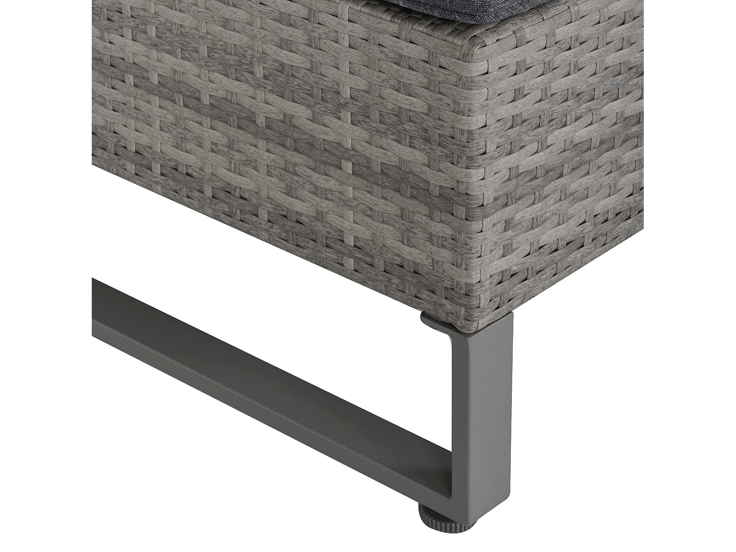 Samilo 4 Seater Grey Rattan Garden Sofa Set with Storage and Glass Coffee Table