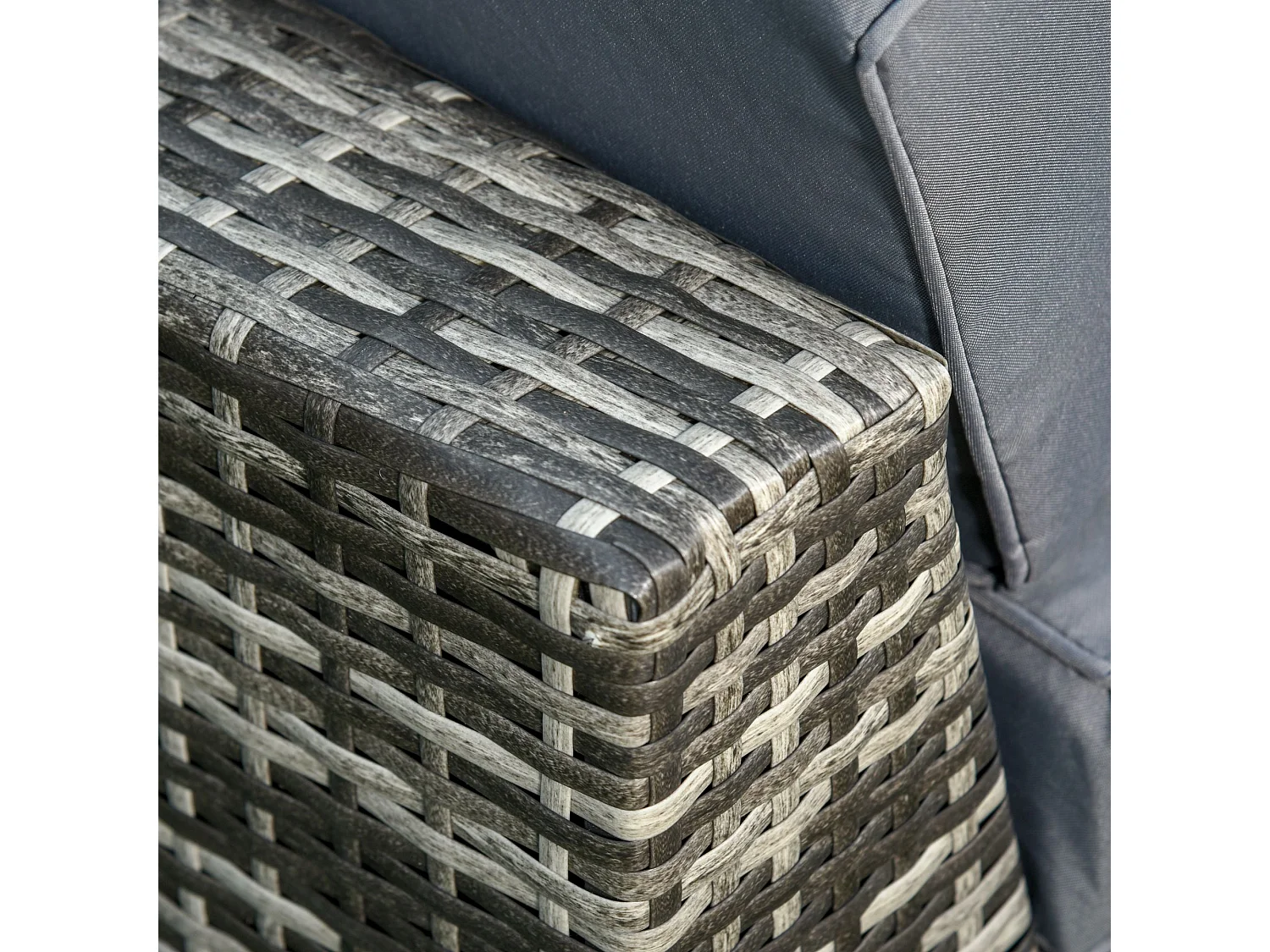 Nona Grey 6 Piece Modular Rattan Outdoor Sofa Set with Cushions