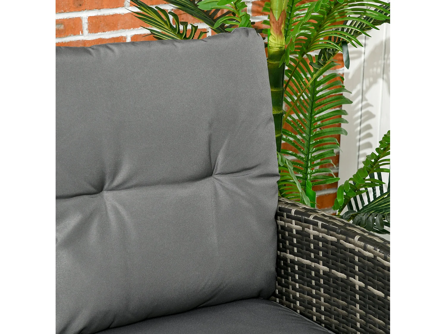 Lolu 7 Seater Mixed Grey Rattan Garden Sofa Set with Cushions and Glass Top Table