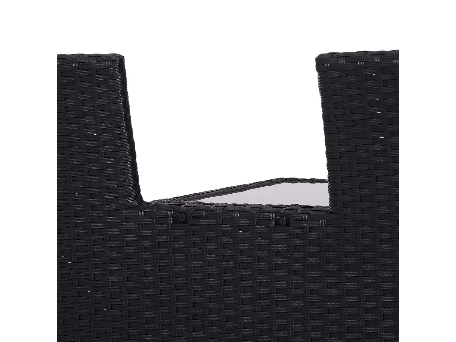 Nole 2 Seater Rattan Chair Set with Central Tea Table Black