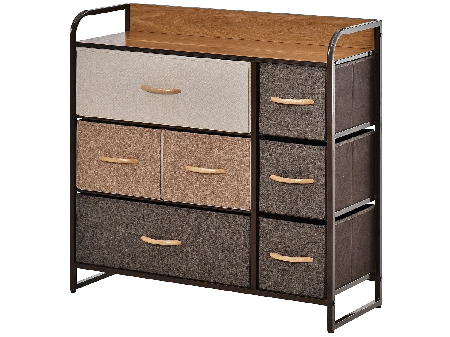 Latave Multicolour 7 Drawer Foldable Fabric and Metal Storage Chest