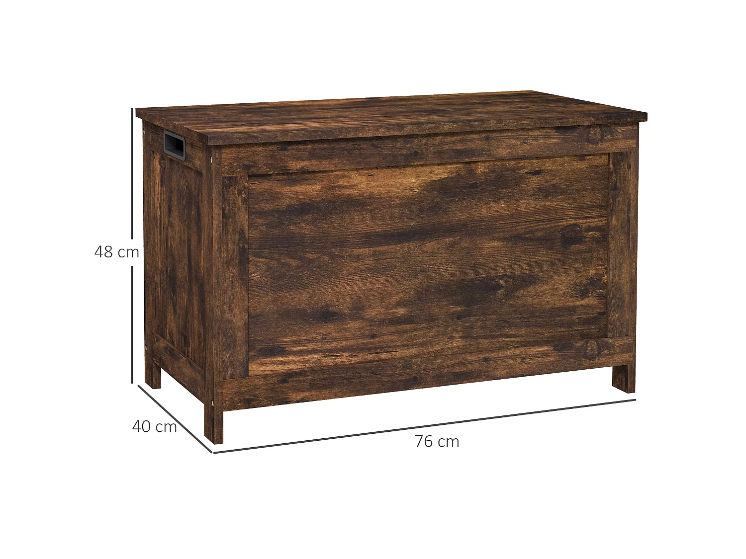 Vesoka Sake Rustic Brown Wooden Storage Chest with Safety Hinges 76 x 40 x 48cm