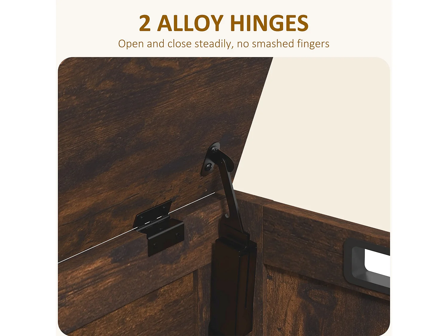 Vesoka Sake Rustic Brown Wooden Storage Chest with Safety Hinges 76 x 40 x 48cm