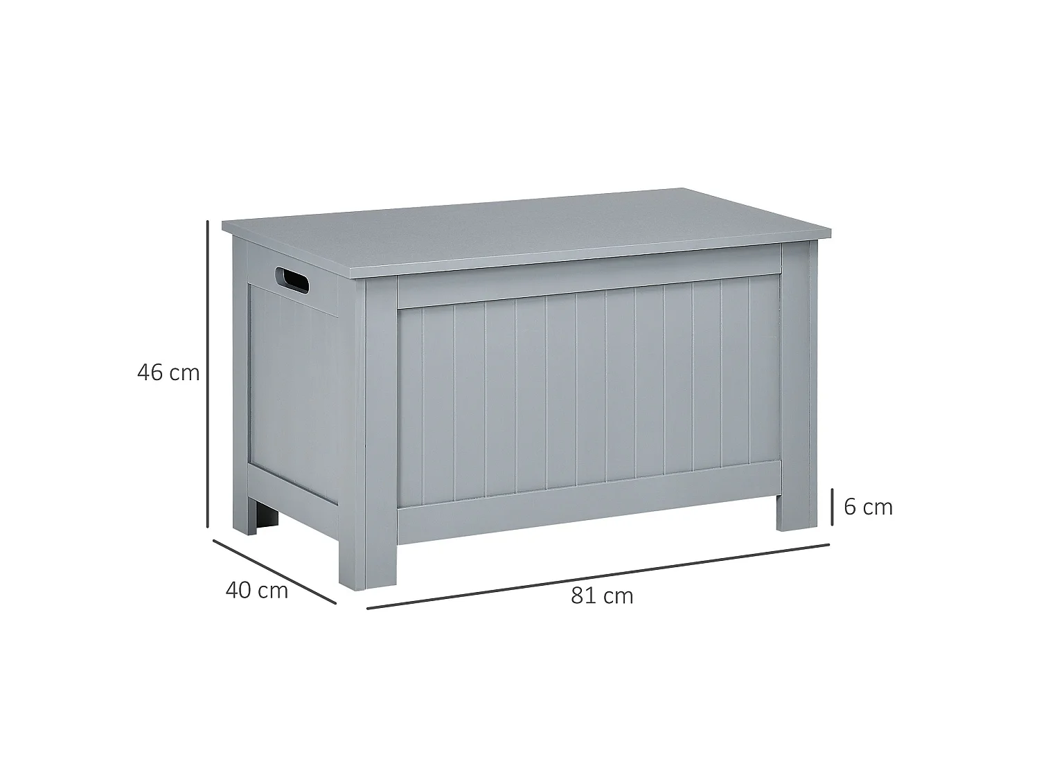 Vekasa Grey Storage Chest for Toys and Blankets Safety Hinged Lid