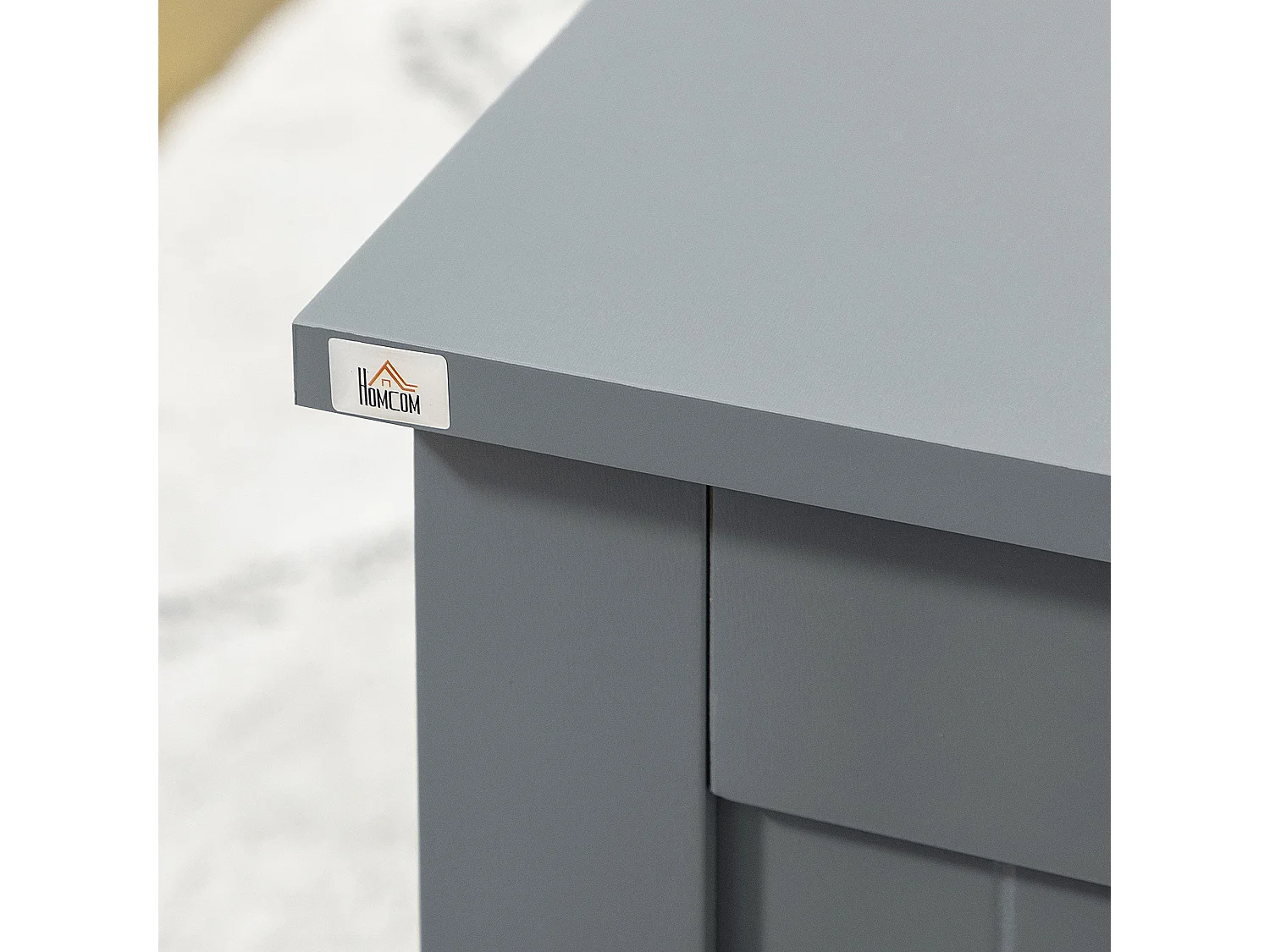 Vekasa Grey Storage Chest for Toys and Blankets Safety Hinged Lid