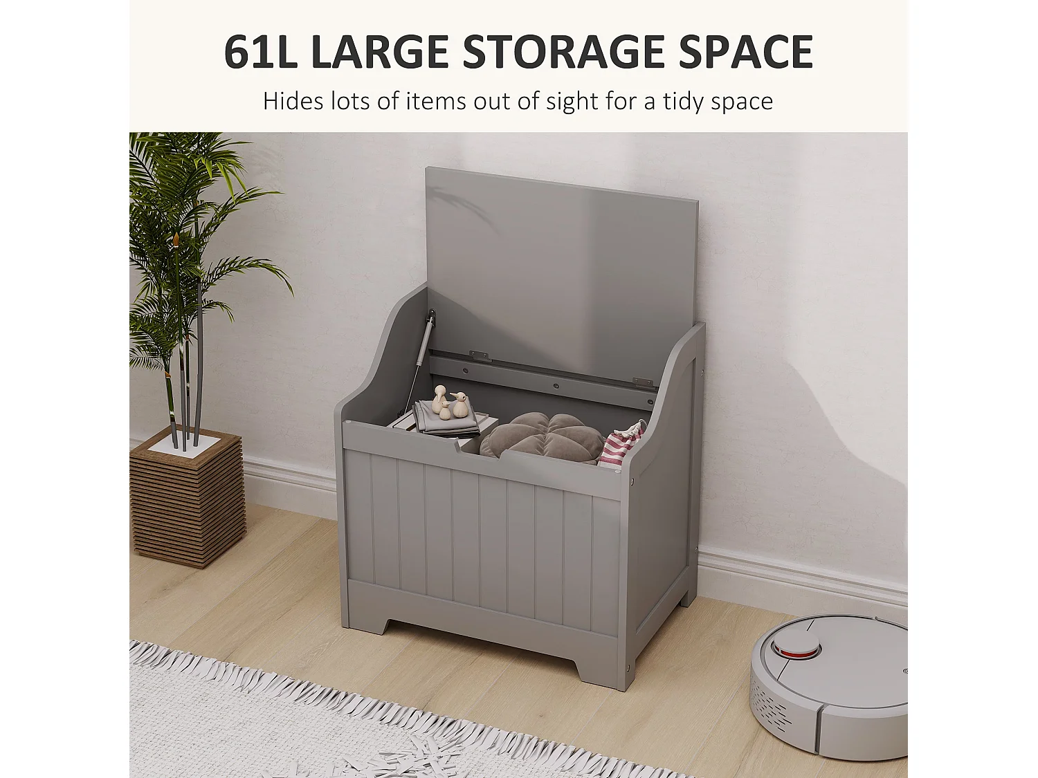 Ralofa Grey Storage Chest 61 Litre Capacity