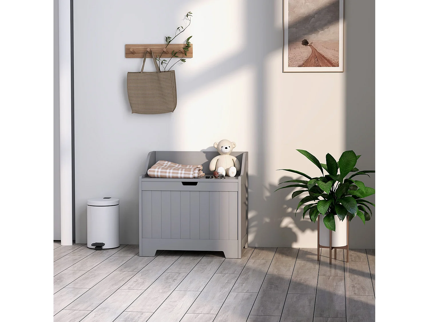 Ralofa Grey Storage Chest 61 Litre Capacity