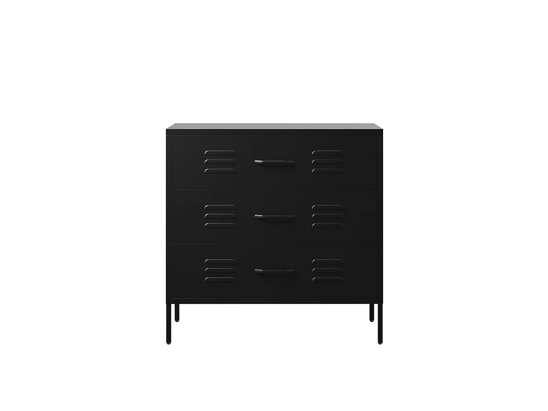Flamingo Black Metal Storage Chest 3 Drawers
