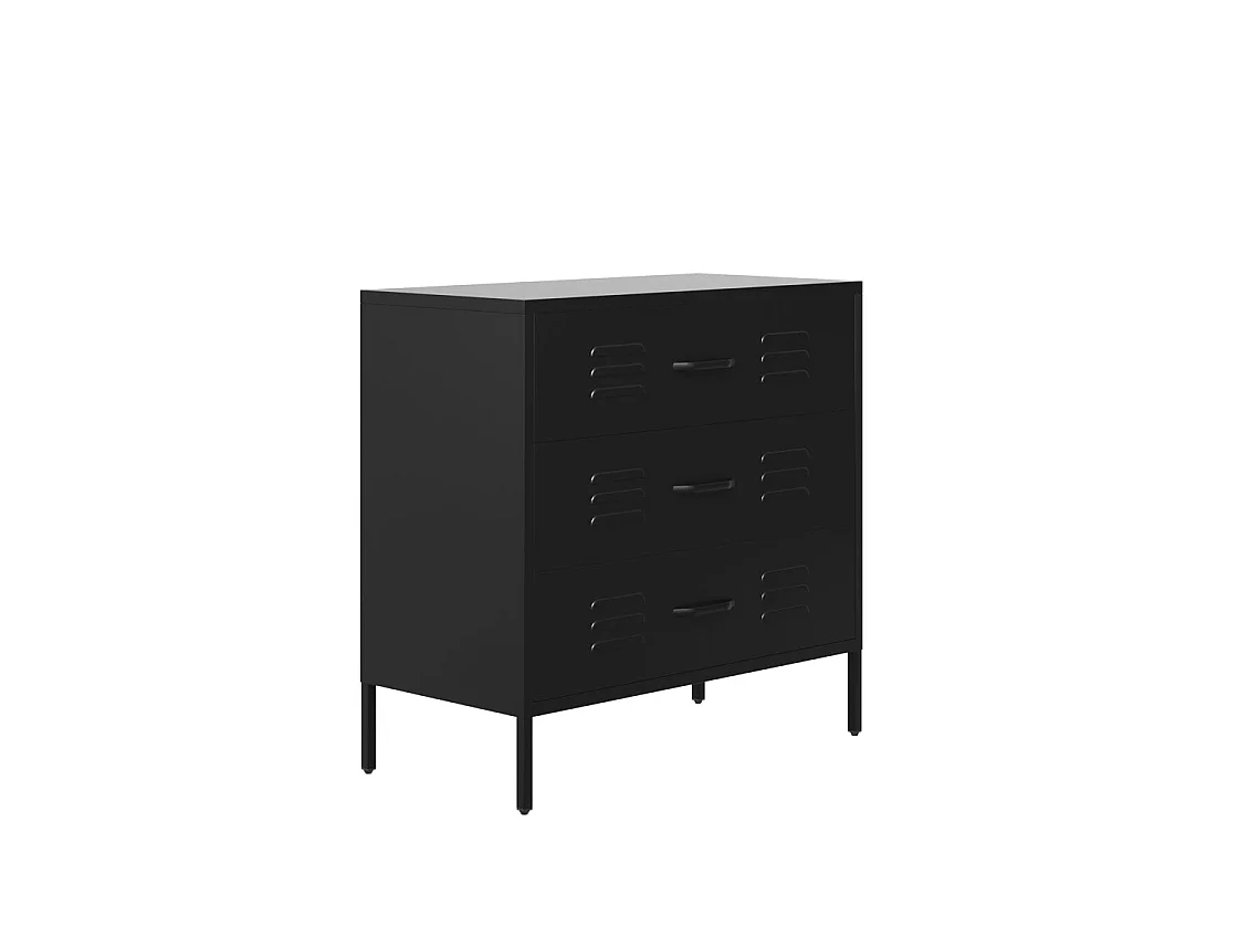 Flamingo Black Metal Storage Chest 3 Drawers