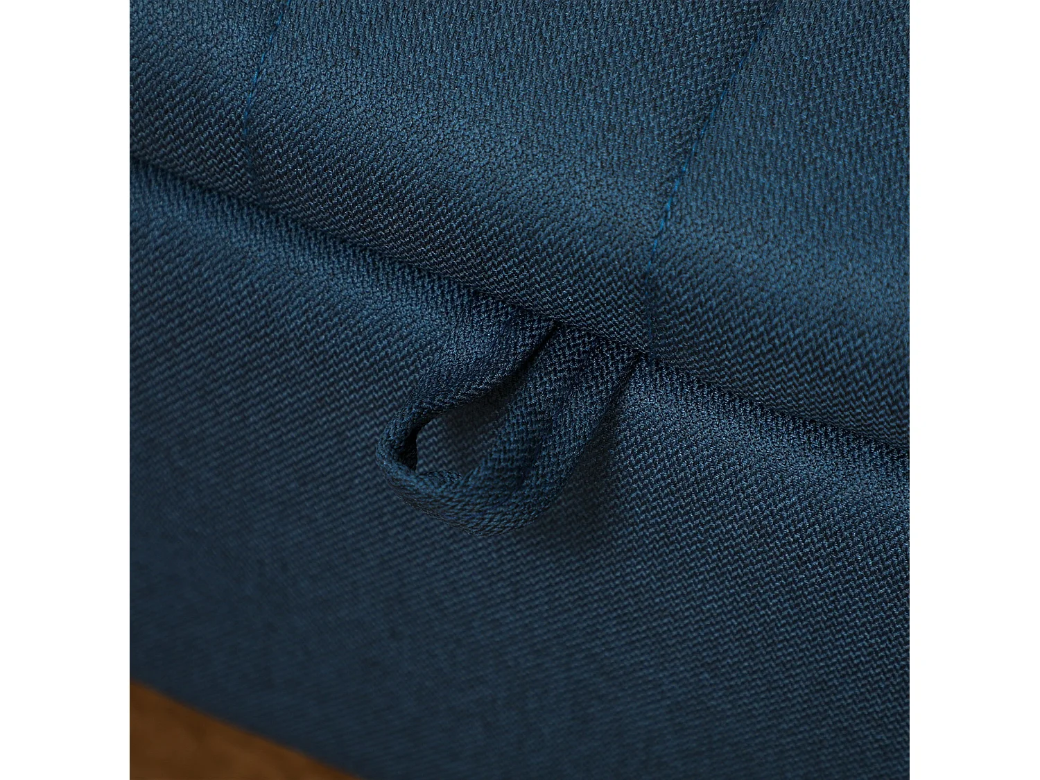 Sudina Linen Look Dark Blue Rectangle Storage Ottoman