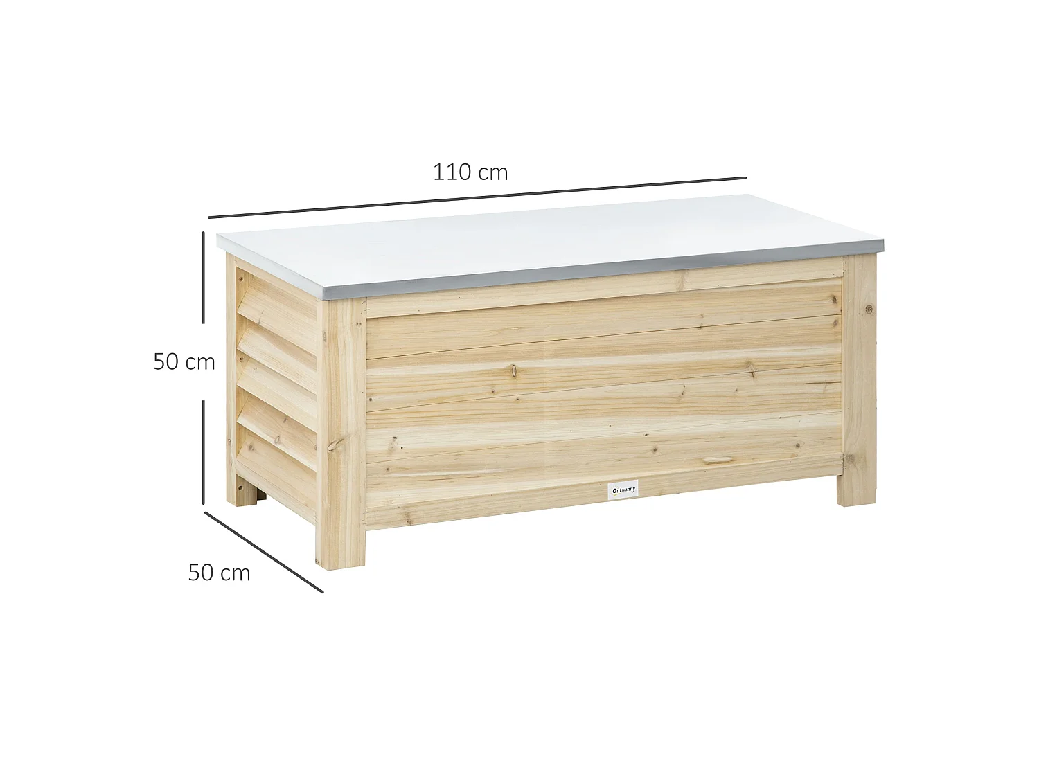 Keno Fava 155 L Panelled Fir Wood Outdoor Storage Box