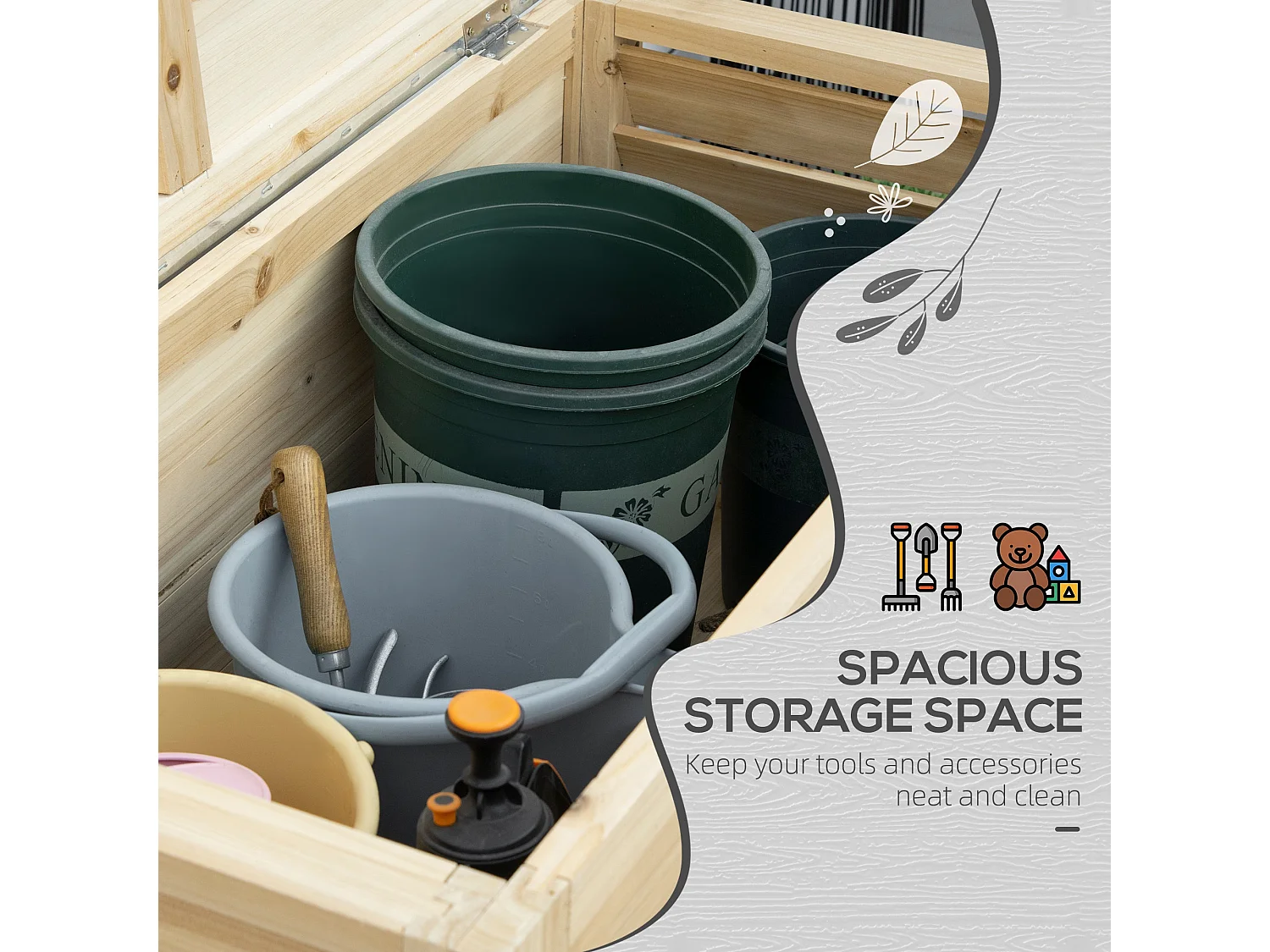 Keno Fava 155 L Panelled Fir Wood Outdoor Storage Box