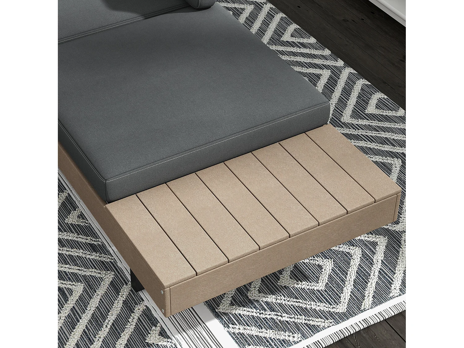 Vivino Metal Grey 3 Piece L Shaped Outdoor Sofa Set with Coffee Table and 2 Loveseats