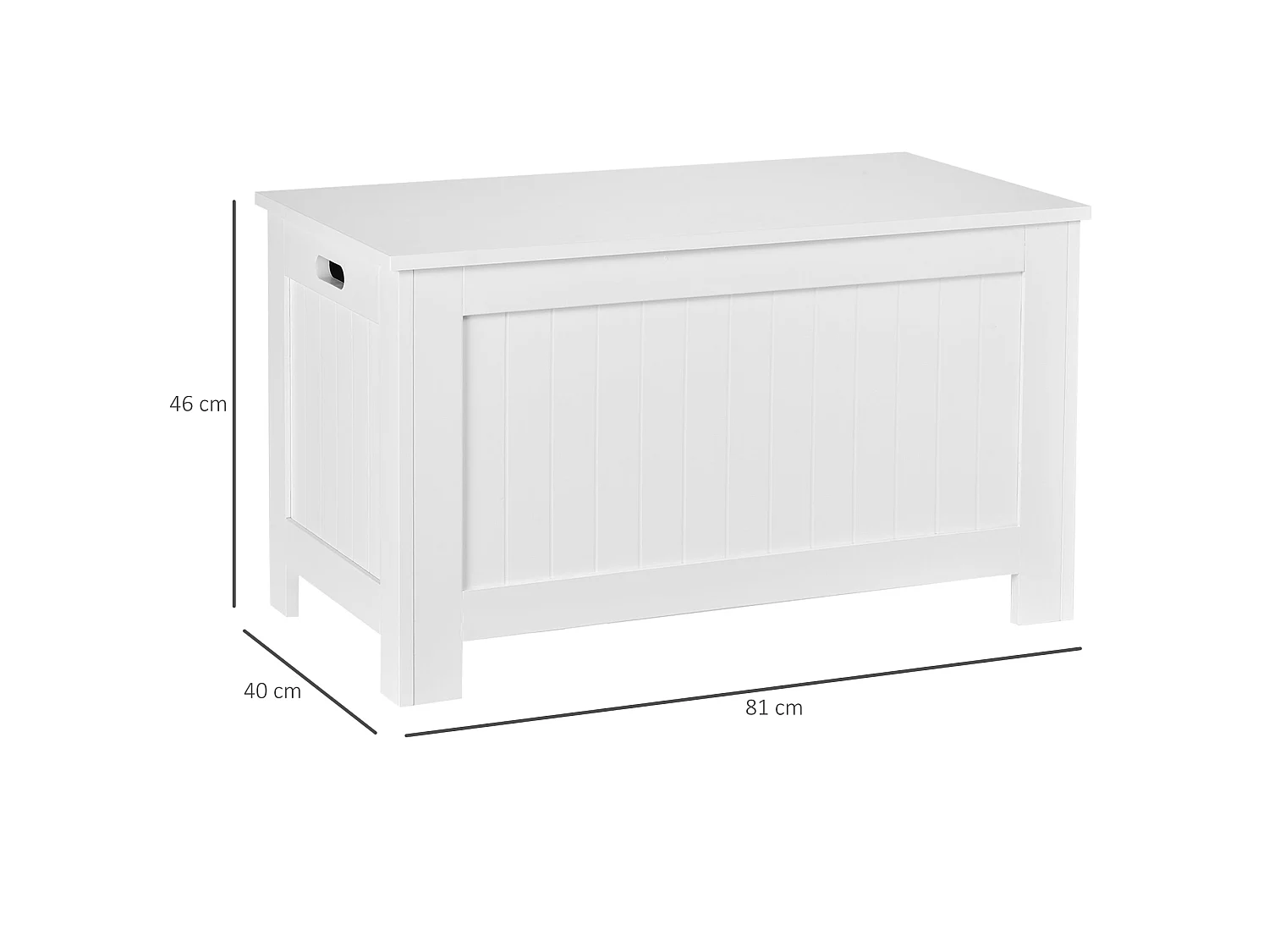 Loro Farmhouse White Lift Top Storage Chest with Safety Hinges