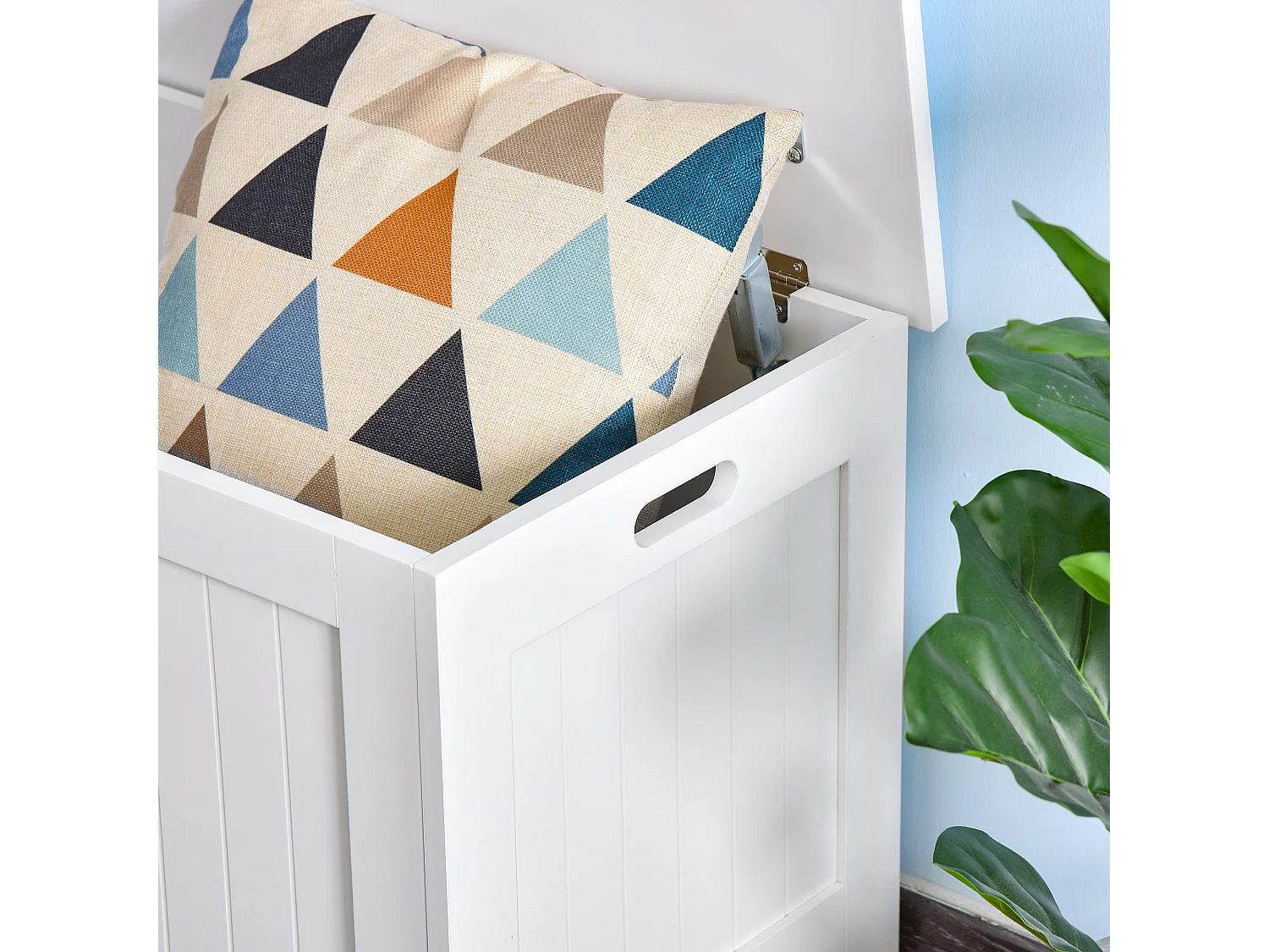 Loro Farmhouse White Lift Top Storage Chest with Safety Hinges