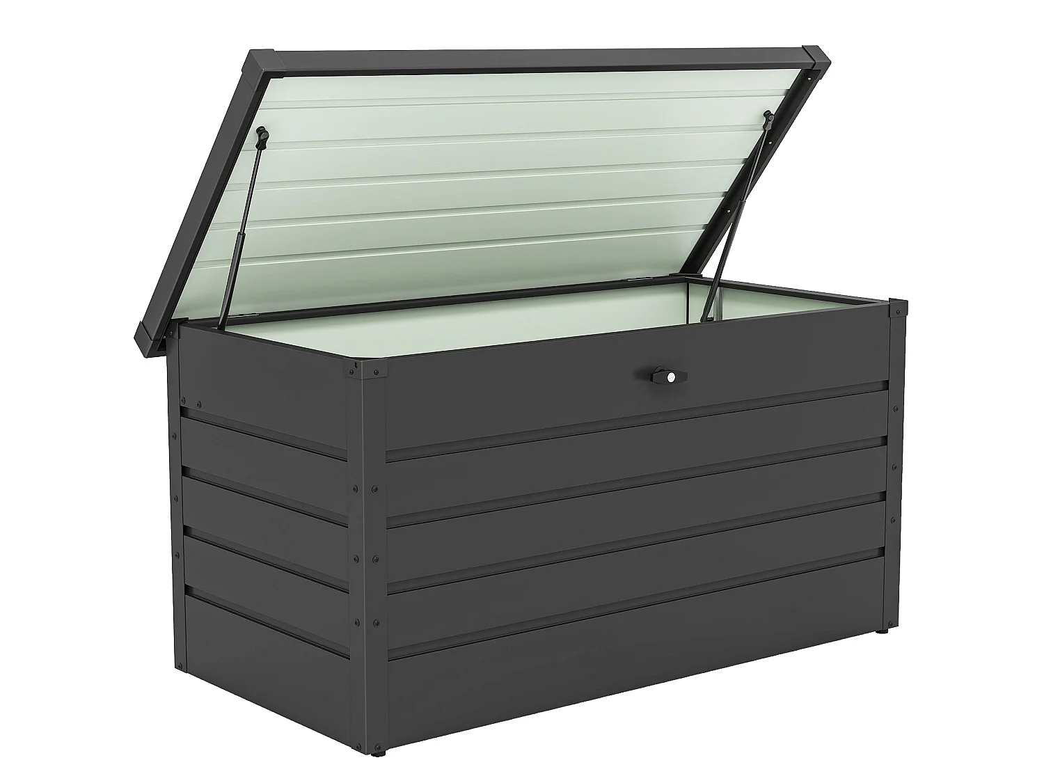 Ronamo Dark Grey Galvanised Steel Garden Storage Box 311 Litre