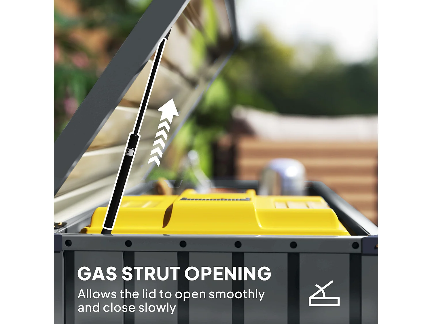 Firane Rafi 400L Galvanised Steel Outdoor Storage Box Dark Grey