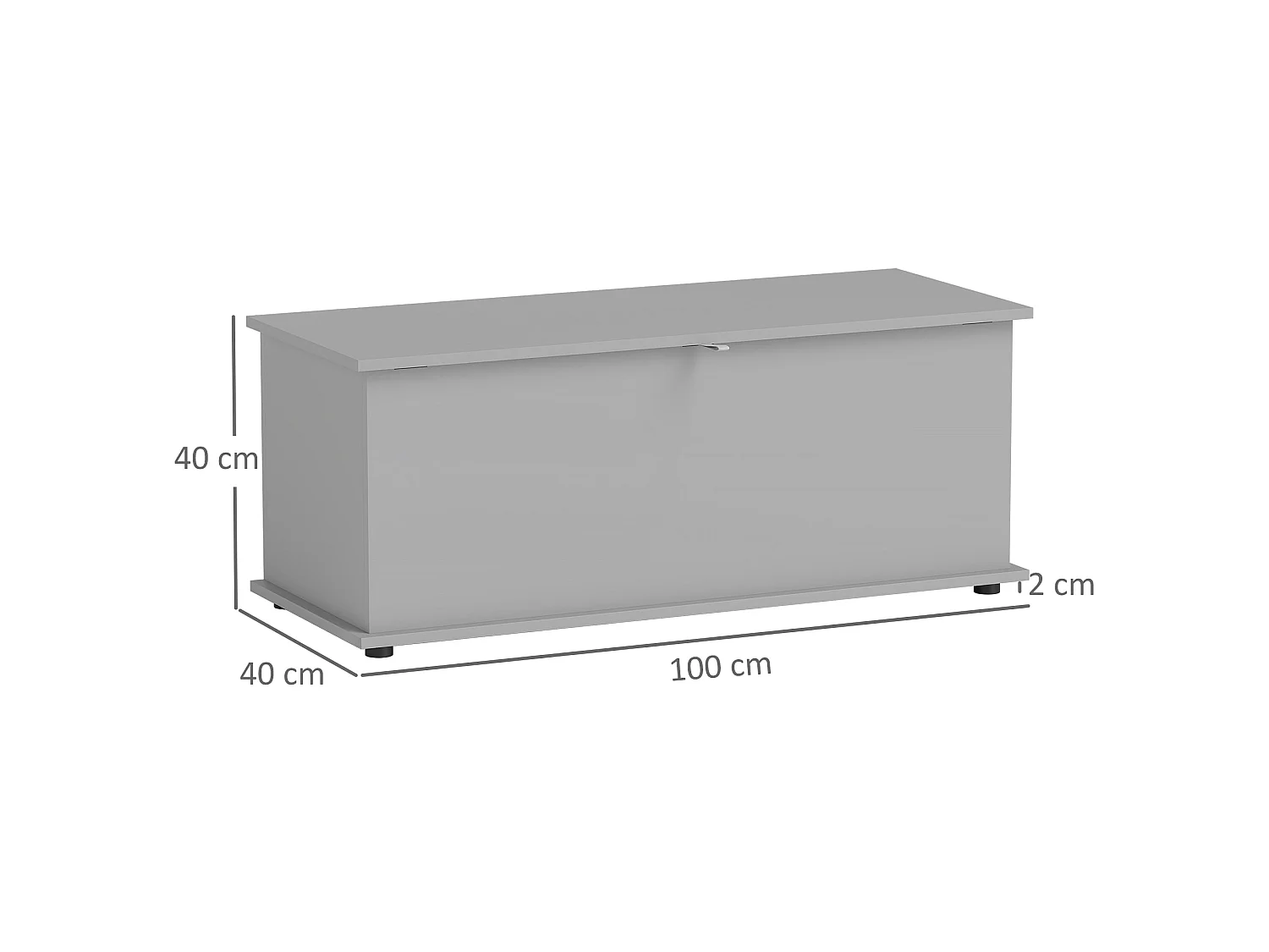 Fito Vima Grey Particleboard Storage Trunk 113 L with Flip Top Lid and Safety Hinges