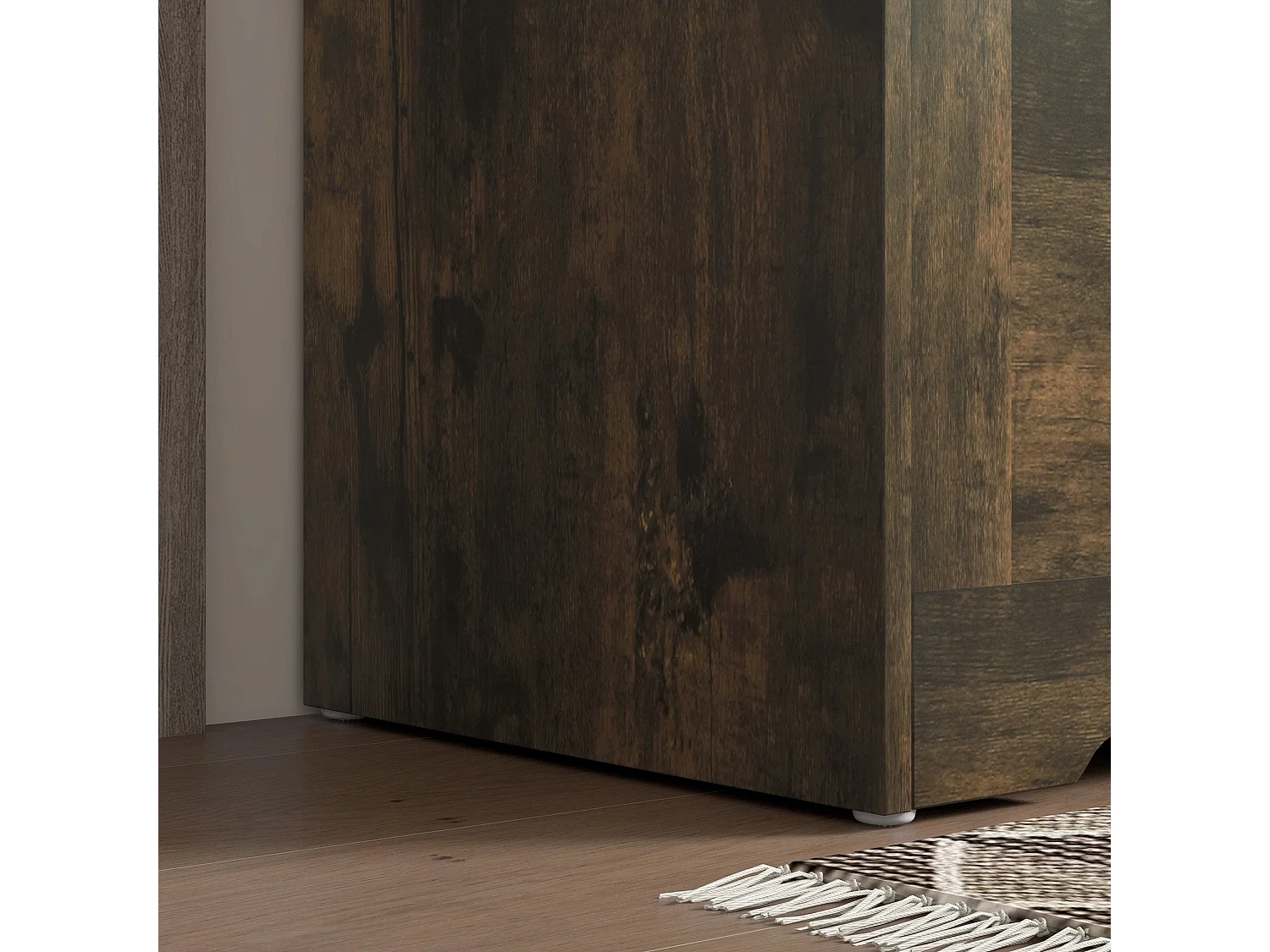 Ledilu Rustic Brown Wood Effect Storage Chest with Safety Hinge 100 Litre