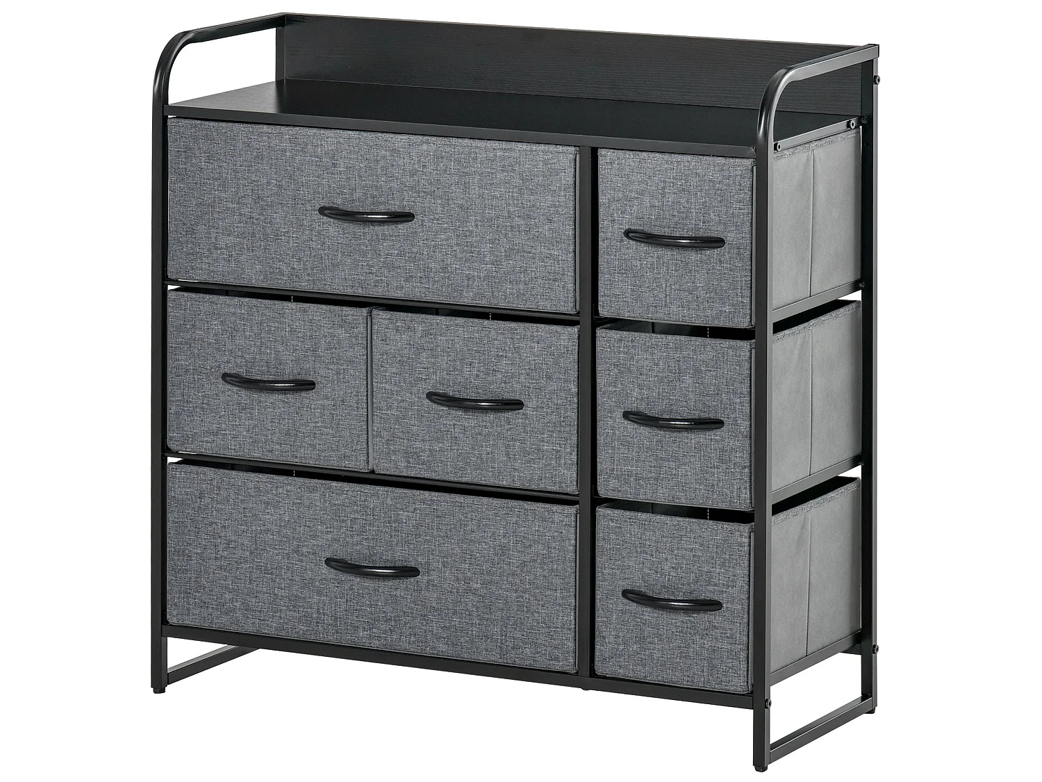 Lizi 7 Drawer Foldable Fabric and Metal Storage Chest Grey