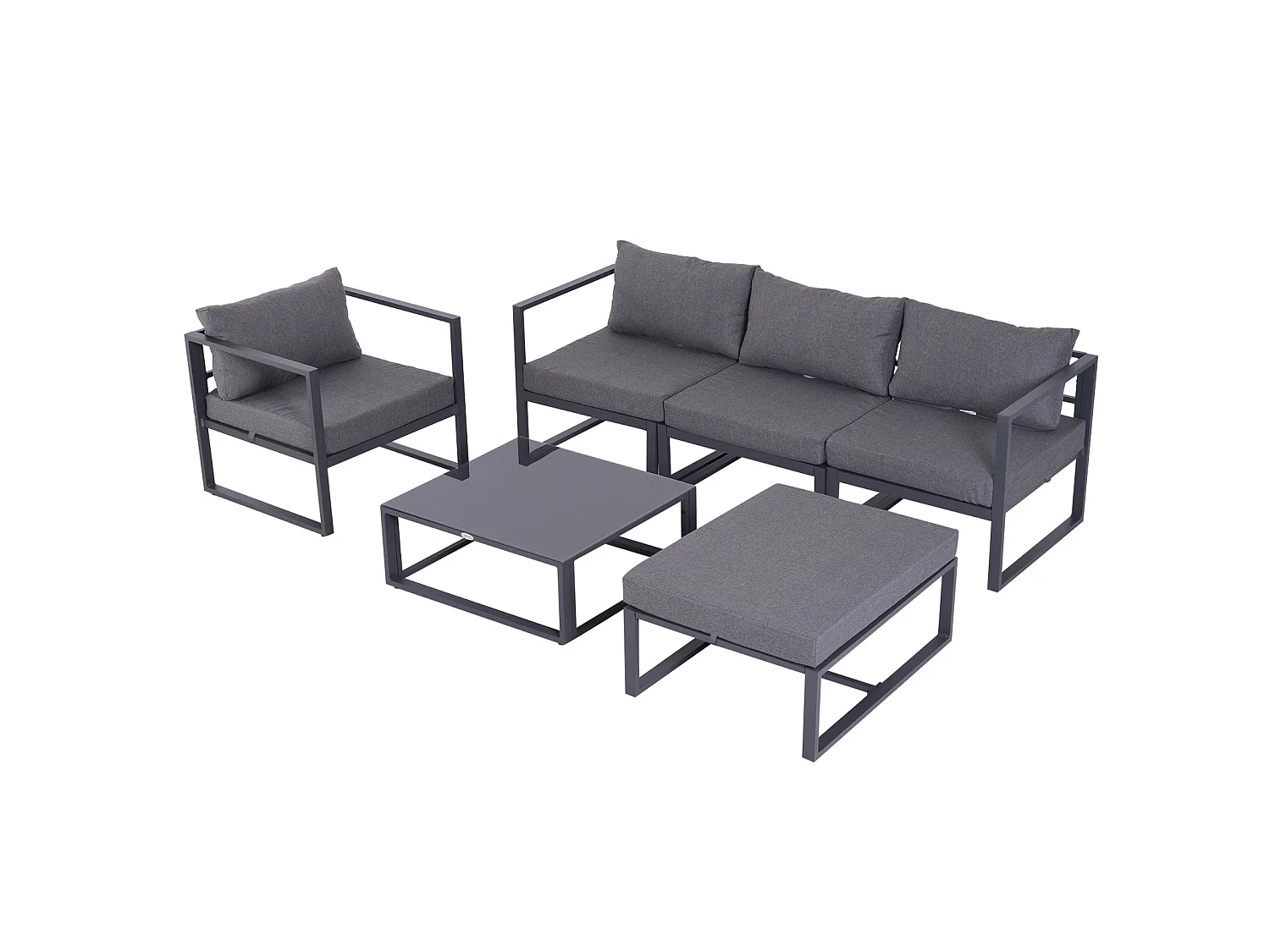 Nimavi 6 Seater Modular Outdoor Sofa Set with Coffee Table and Footstool