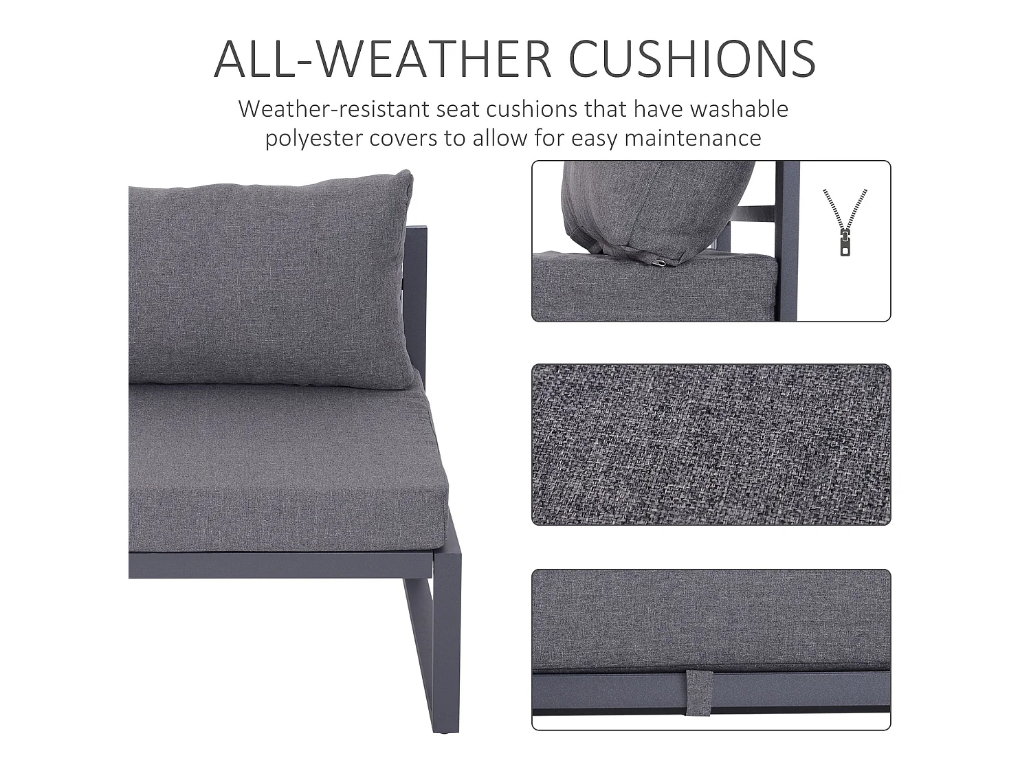 Nimavi 6 Seater Modular Outdoor Sofa Set with Coffee Table and Footstool