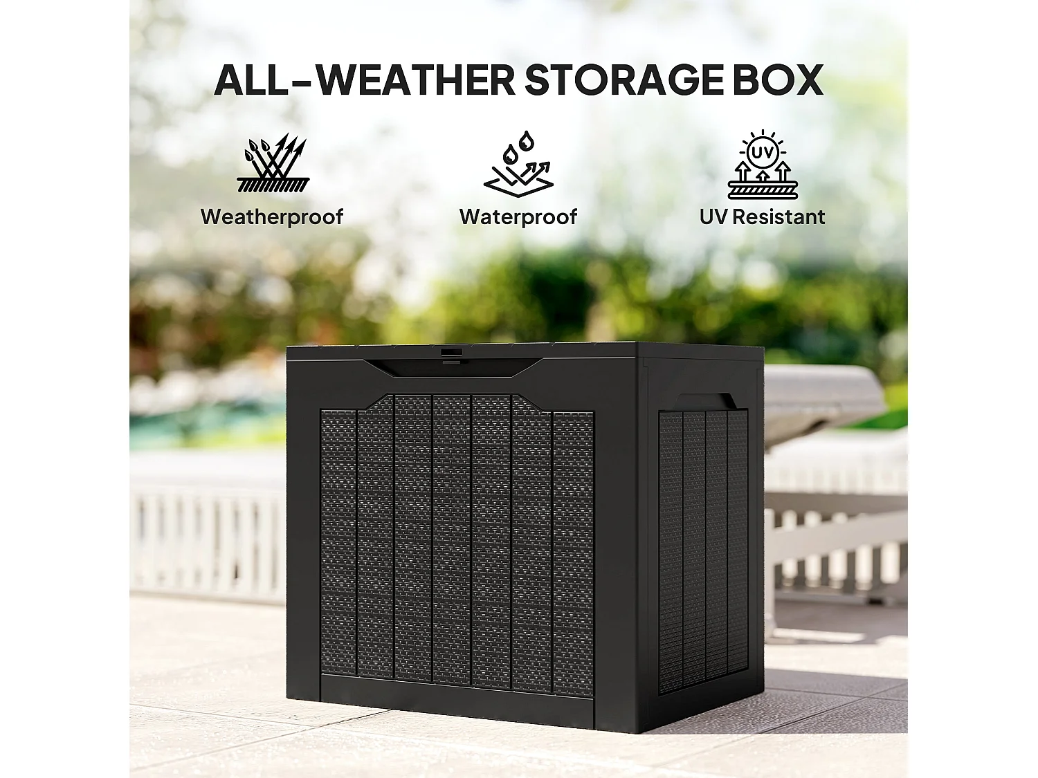Vevino Nela Outdoor Storage Box 93 Litre Black
