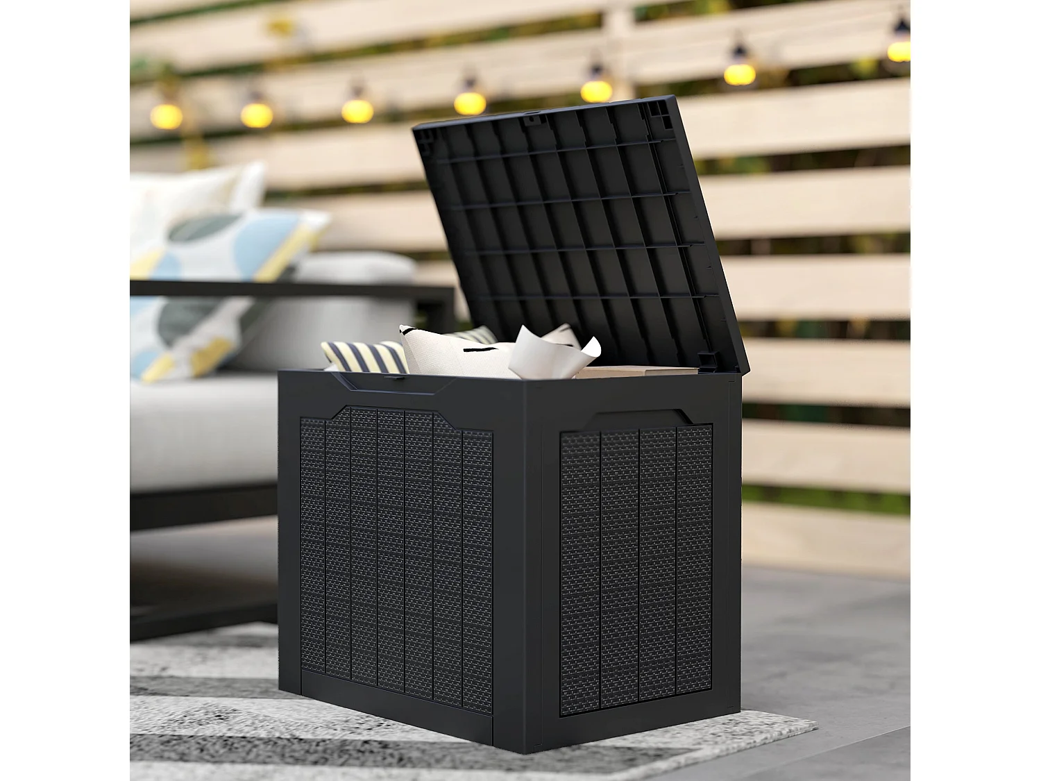 Vevino Nela Outdoor Storage Box 93 Litre Black
