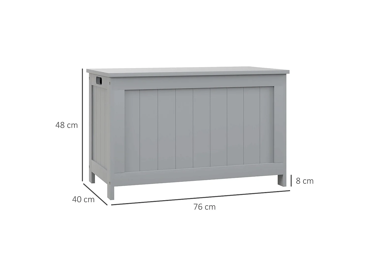 Halumo Grey Panelled MDF Blanket Storage Chest
